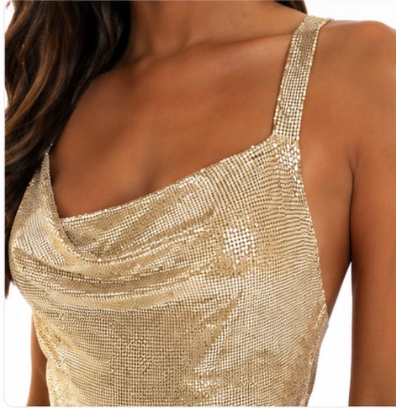 Abito Satinato Luxe Gold