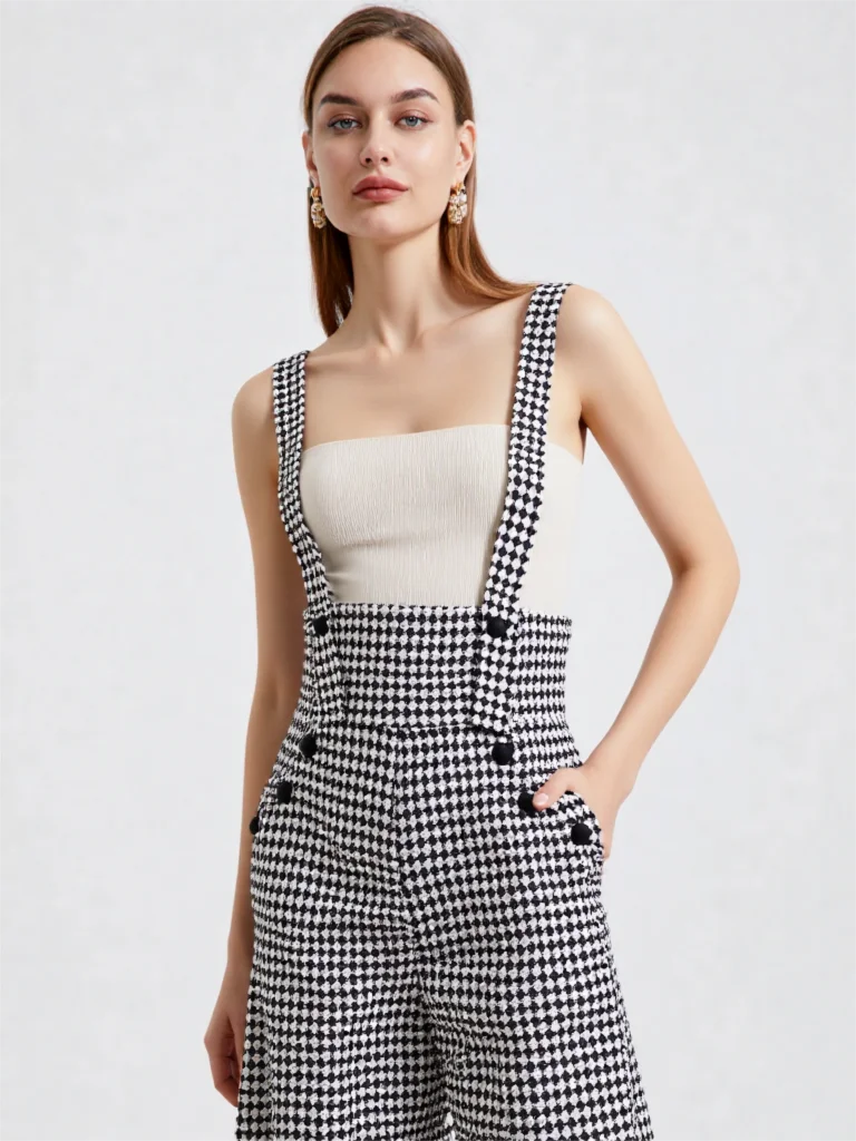 Tuta Élodie™ Pied de Poule Elegance